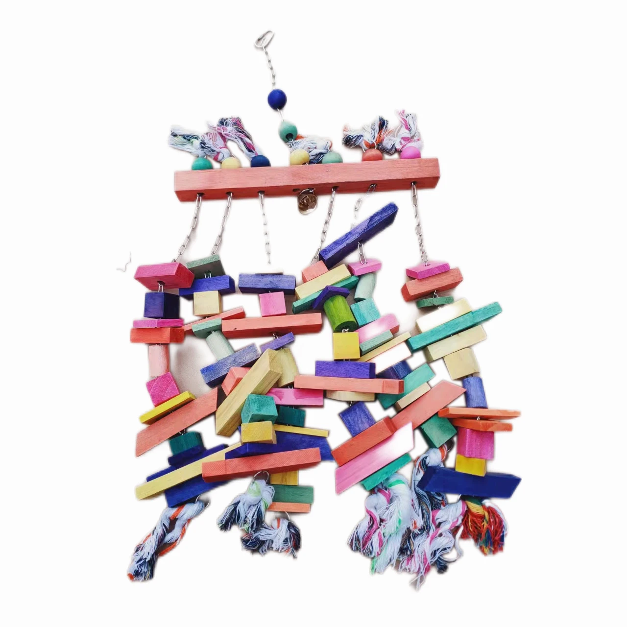 Bird cage accessories String of colorful wooden blocks for Macaws African Grey Parrot Cockatiel Cockatiels Big  Medium Birds