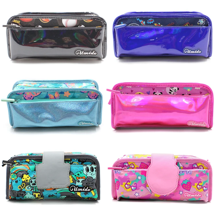 High Quality School 3 Folded Allover Printing Pattern Pencil Case Special Kids Pencilcase Large Pencil Box