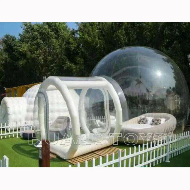 Inflatable bubble camping tent with tunnel clear inflatable lawn tent inflatable bubble tent