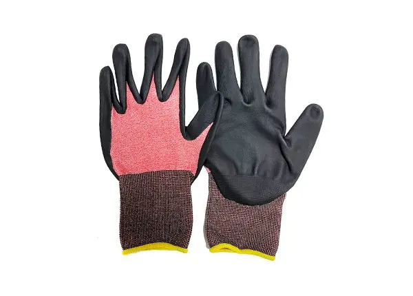 Level 5 21-Gauge Nylon/Spandex Knitted Line Micro-Foam Nitrile Coated Gloves Anti-Cut Anti-Slip Anti-Static Anti-Impact