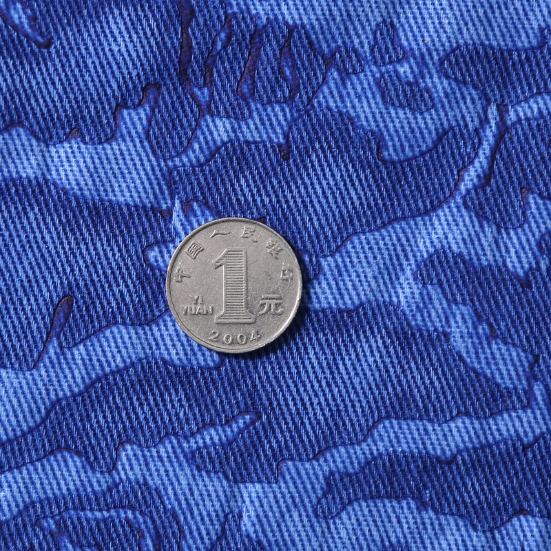 Orange camo  3D three-dimensional scraping embossed printed polyester canvas fabric bright camouflage canvas handbag fabric