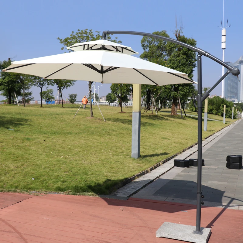 Outdoor Sun Umbrella Parasol Patio Garden Restaurant Beach Iron Banana Umbrella