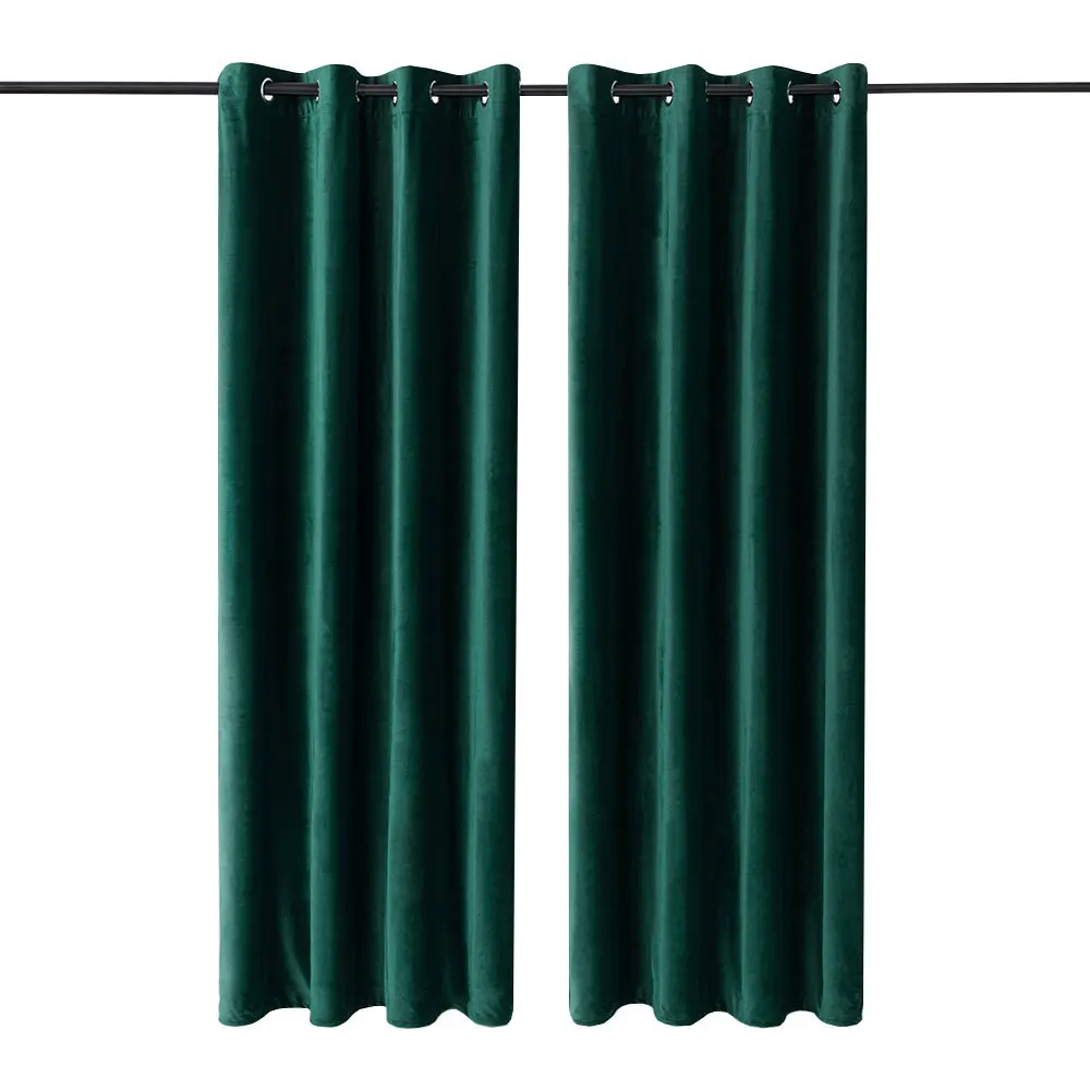 Custom Heavy Velvet Fabric Luxury Elegance Blackout Valance Green Dubai Black Out Window Velvet drapes Curtains backdrop curtain