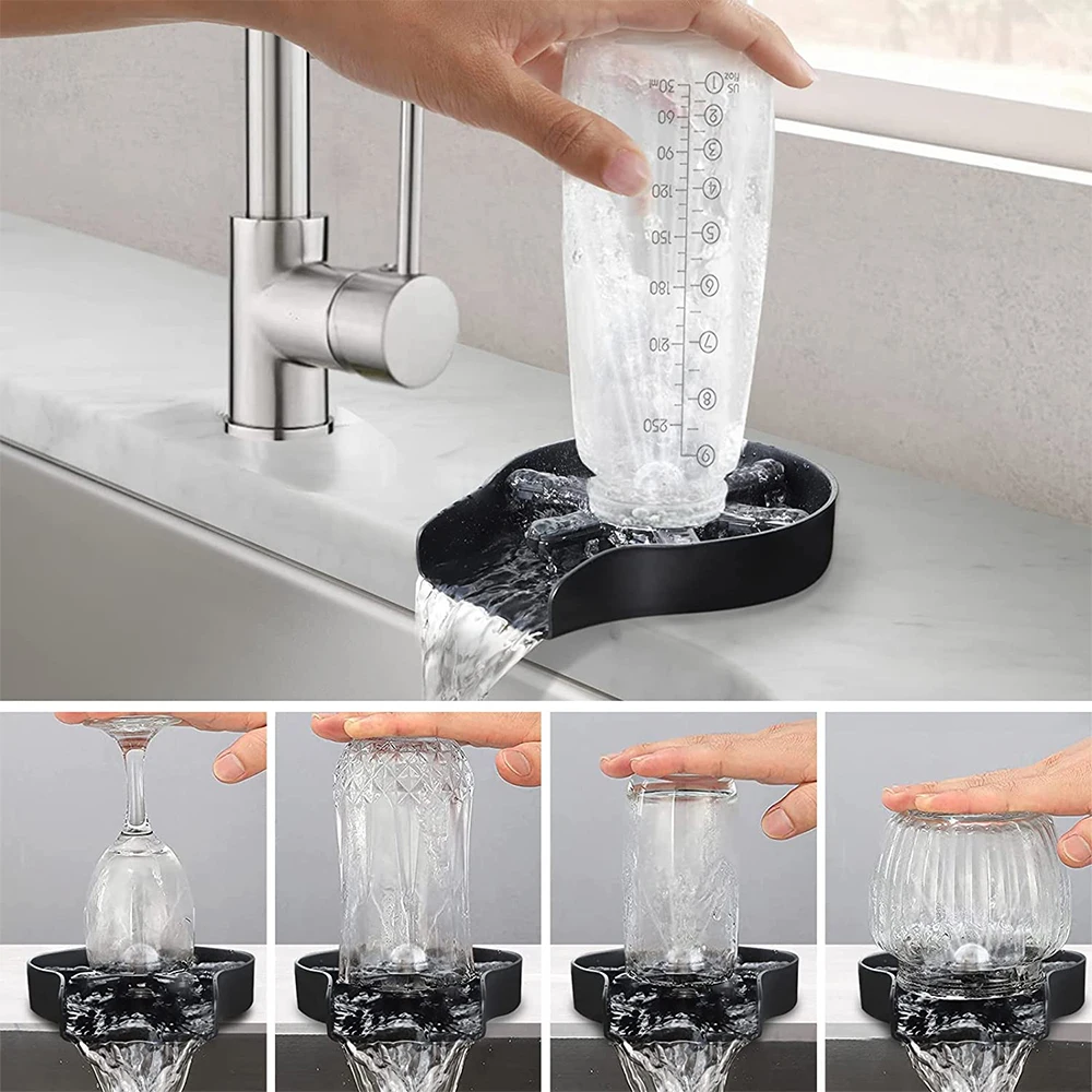 Bar Sink Automatic Cup Washer Stainless Steel 304 Bottle Glass Rinser Coffee Pitcher Rinser For Kitchen Bar Cafe