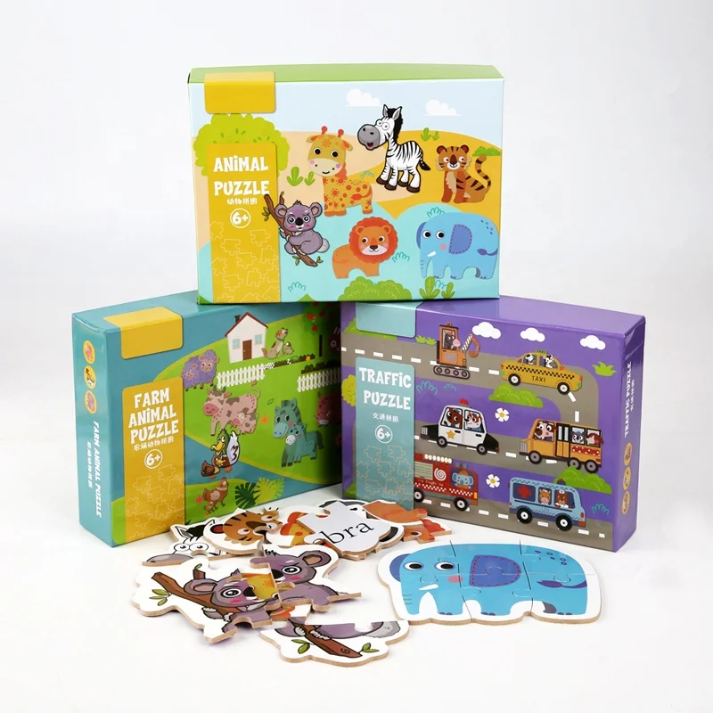Wholesale educational  wooden cartoon toys  for kids Jigsaw Puzzles For Girls