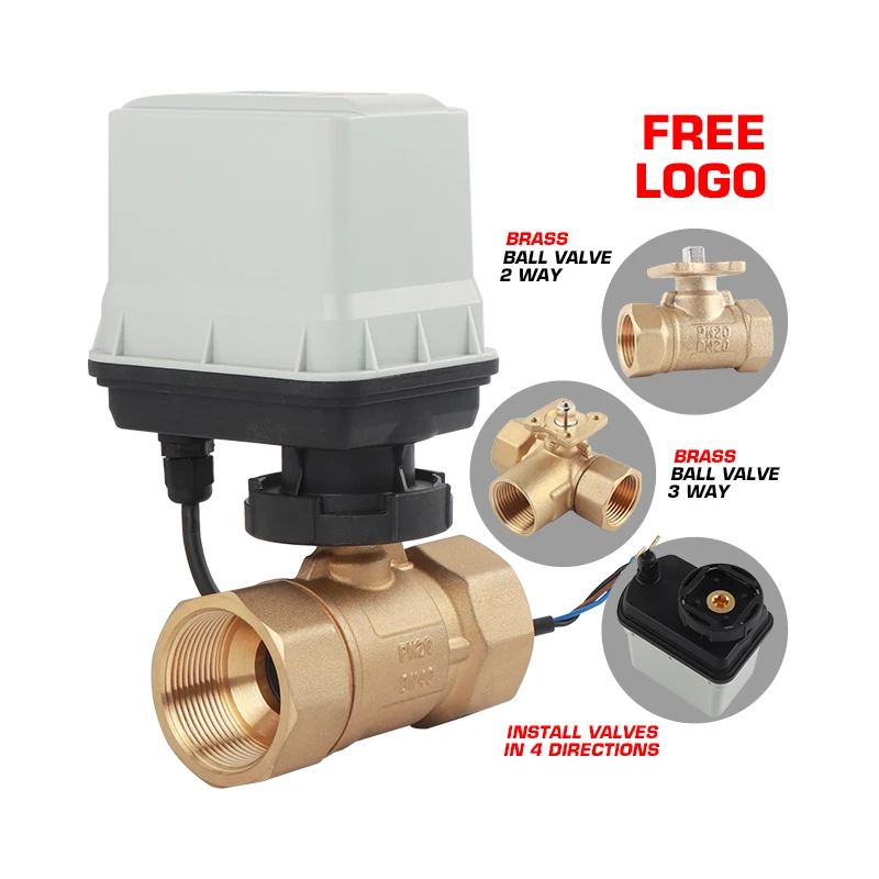 3/4 Inch UPVC Ball Valve Dual Control Electric Actuator Customizable ODM Plastic Material Agricultural Three-Wire Two-Way Water