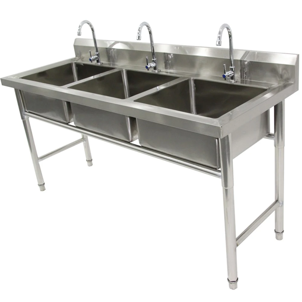 Home Kitchen Sinks 304 SS Hidden Embedded 3 Bowls Large Dishwasher Washing Machine Ultrasonic Smart Cleaner Kitchen Sink