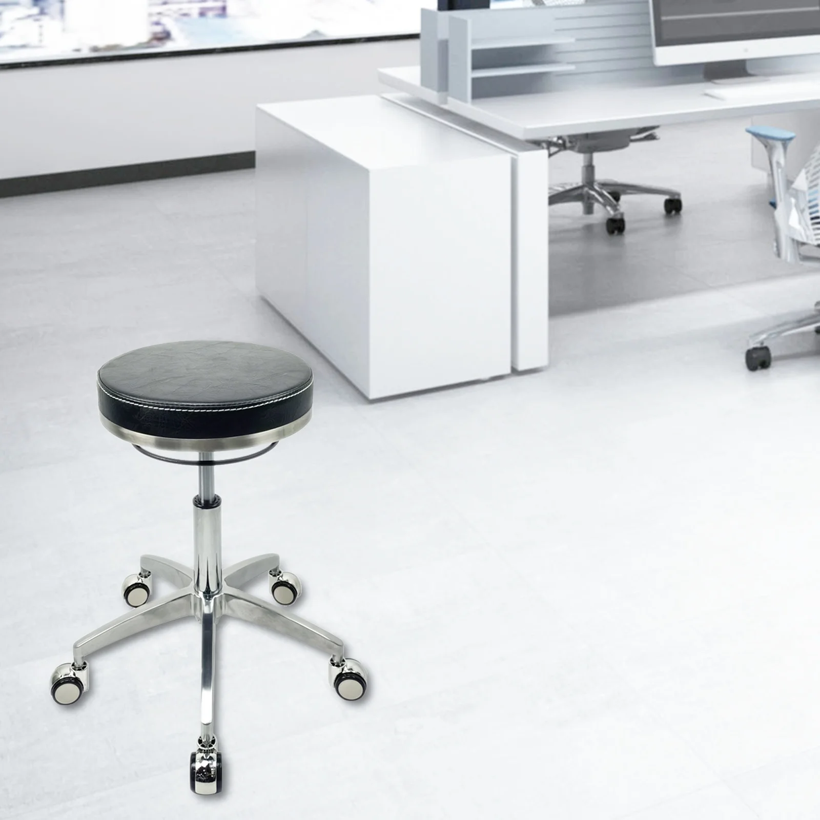 Rotated laboratory chair  PU leather  barbers stool  nail salon stool