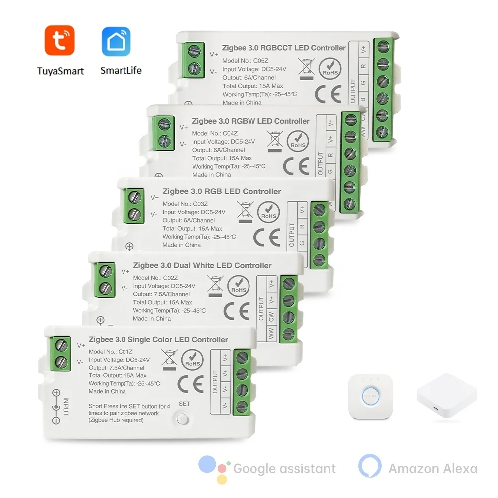 Zigbee series single color/ CCT/RGB/RGBW/RGBCCT smart phone APP dimming controller