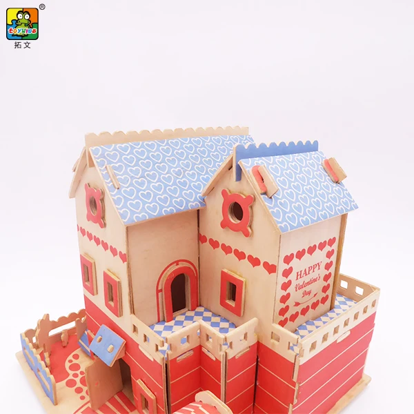 Beautiful house model 3D building model House Decorations Wooden promotion Gifts miniature houses miniature architecture models