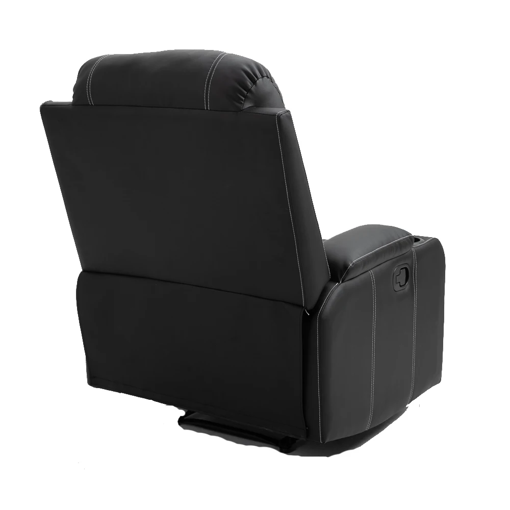 Partner Kd PU Manual Recliner With Cup Holder For Living Room Comfortable TV Recliner Chairs