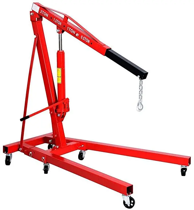Auto tools high lift engine manual foldable 2T shop crane for lifting