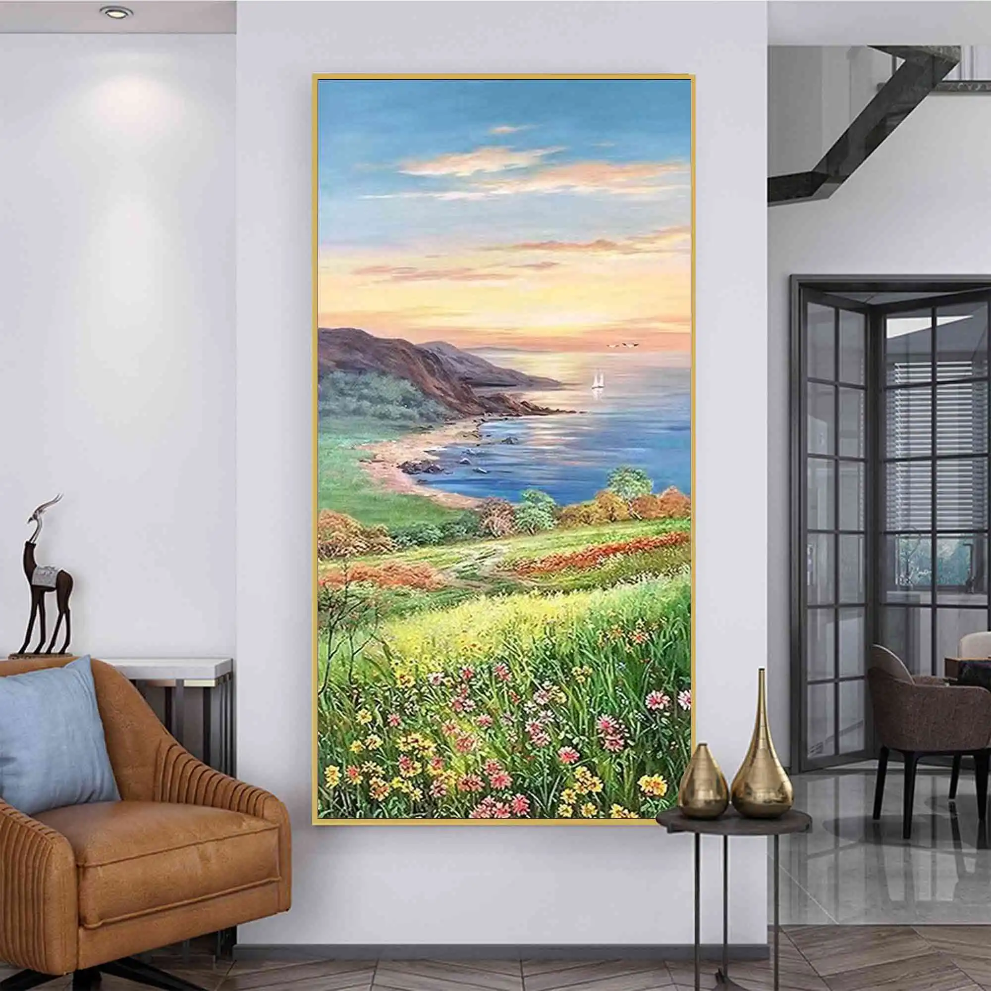 Beautiful scenery landscape hand painted oil painting on canvas wall art for home decor wall decor