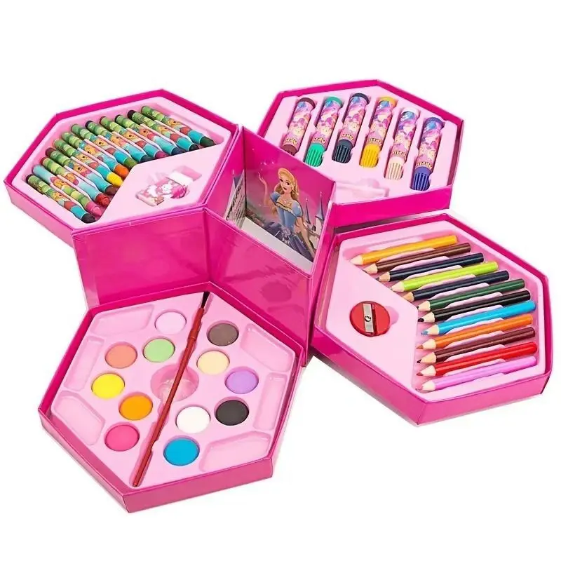 
High Quality Sketching Pencil Art Set 46pcs Princess Cartoon Kids Painting Set 
