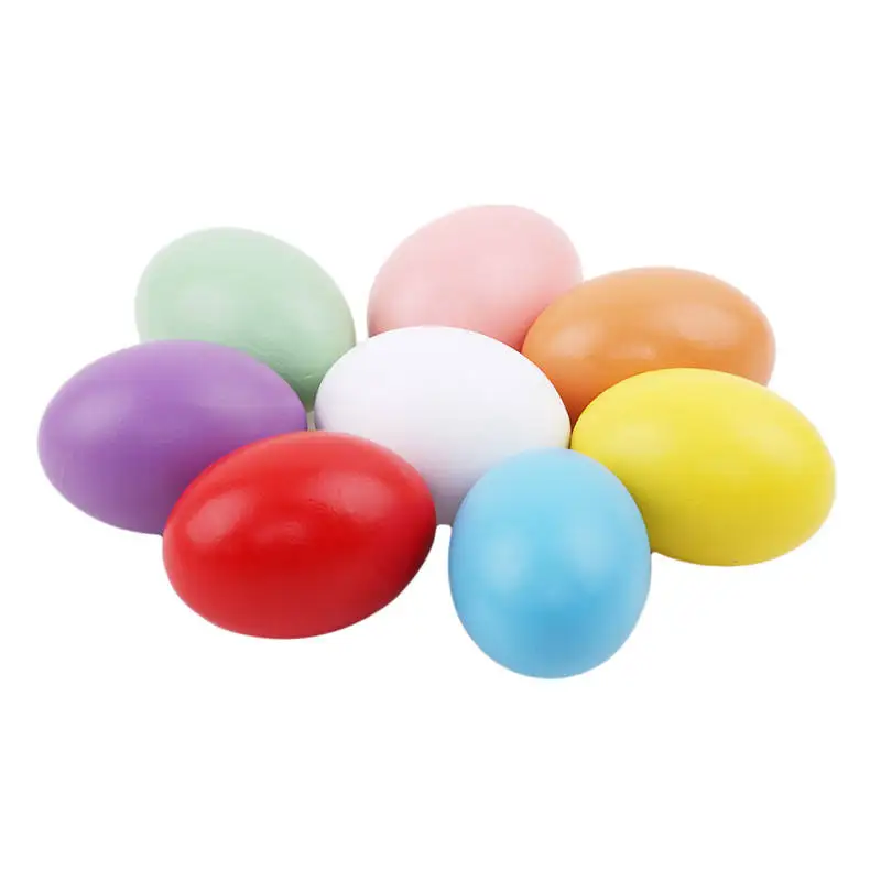 Custom Unfinished Hand Painting Easter Eggs wood diy dinosaur egg kitchen toys colorful pretend egg
