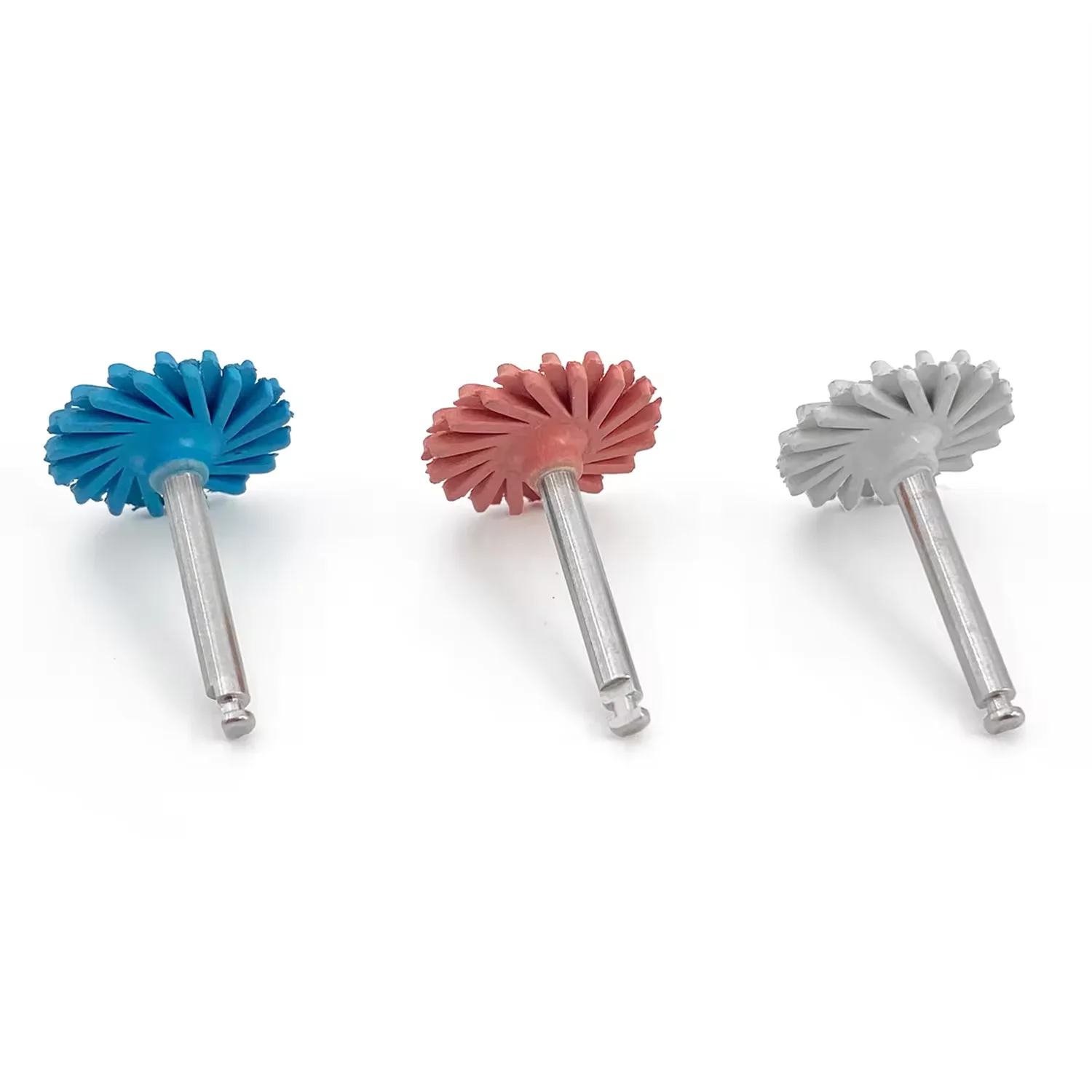 Dia 14mm Dental Equipments Diamond System Spiral Flex Brush Burs Composite Resin Rubber Dental Polisher Witn RA Shank