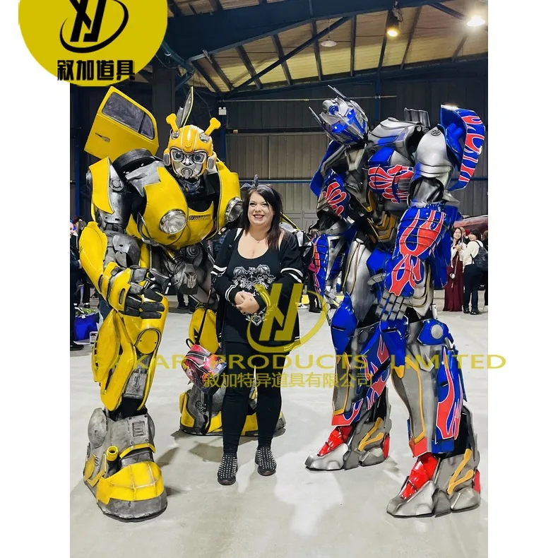 Hot Sale Halloween Costume Cosplay Stage Dance Costumes Walking 9ft High LED Light Robot Mascot Performance Costumes For Men