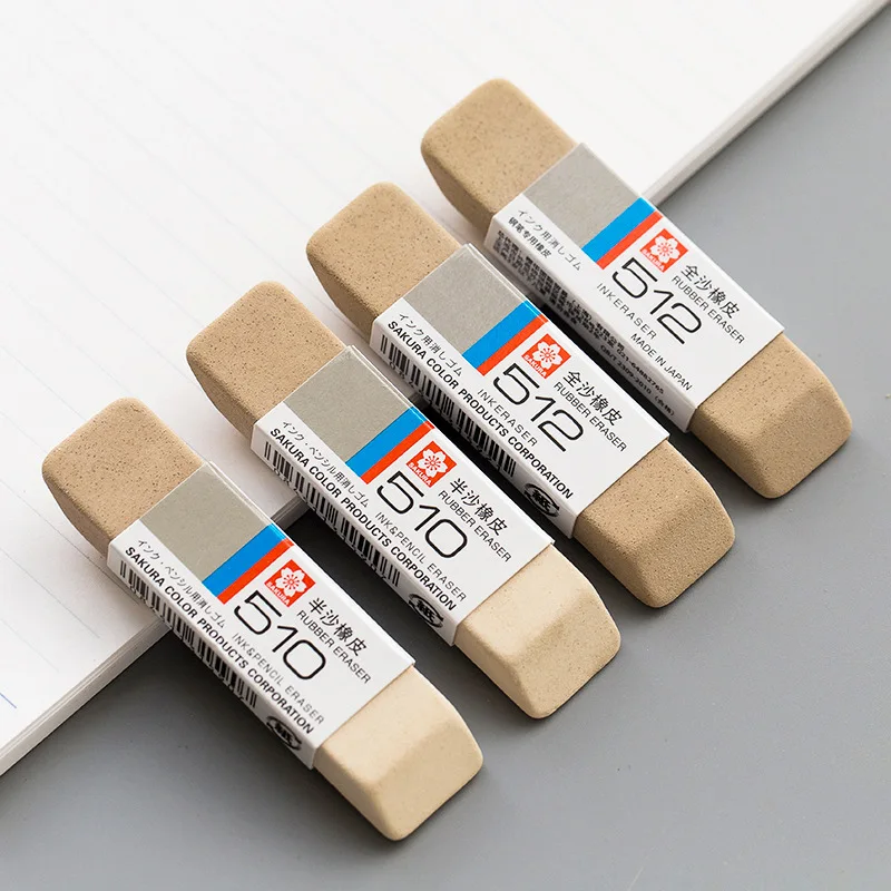 Sakura gel ink pen fountain pen ball pen natural rubber sand eraser for student & teacher