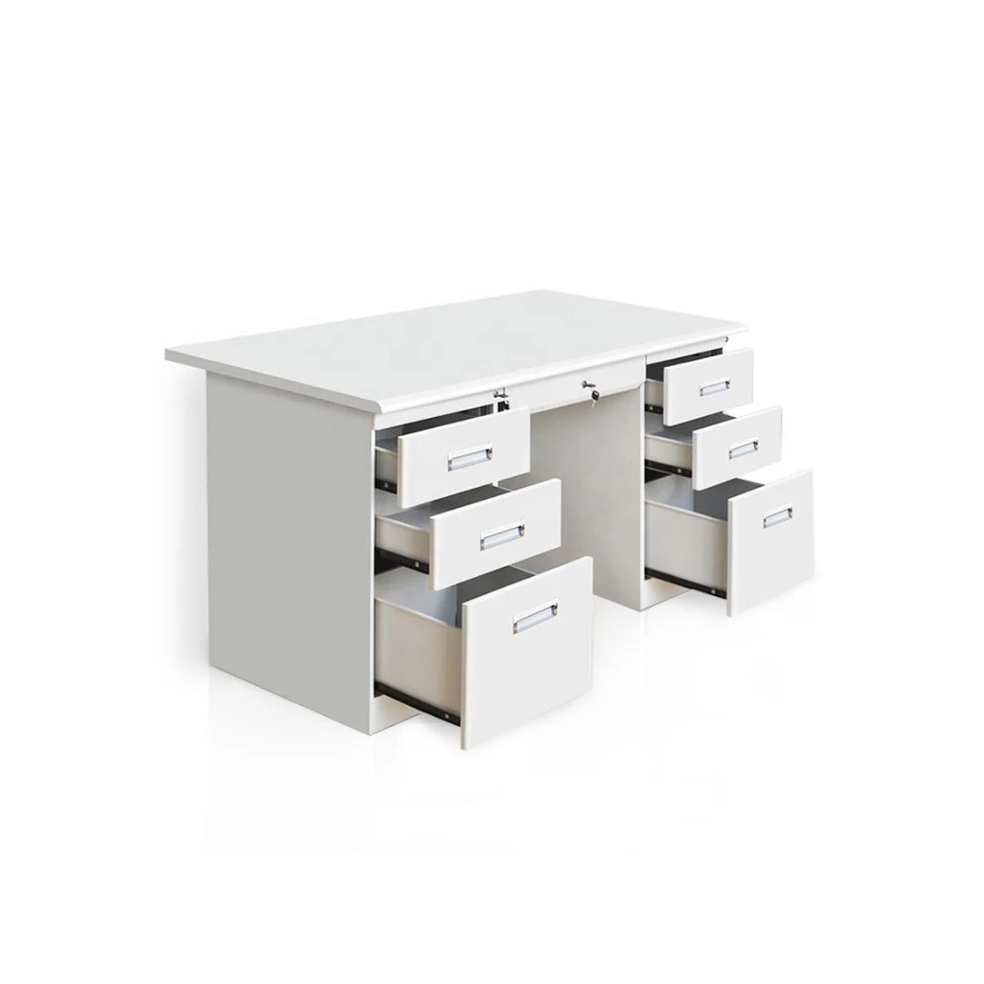 Modern Design Single Person Office Desk Metal Writing Table with Safety Lock Commercial Furniture for Home School Outdoor Use