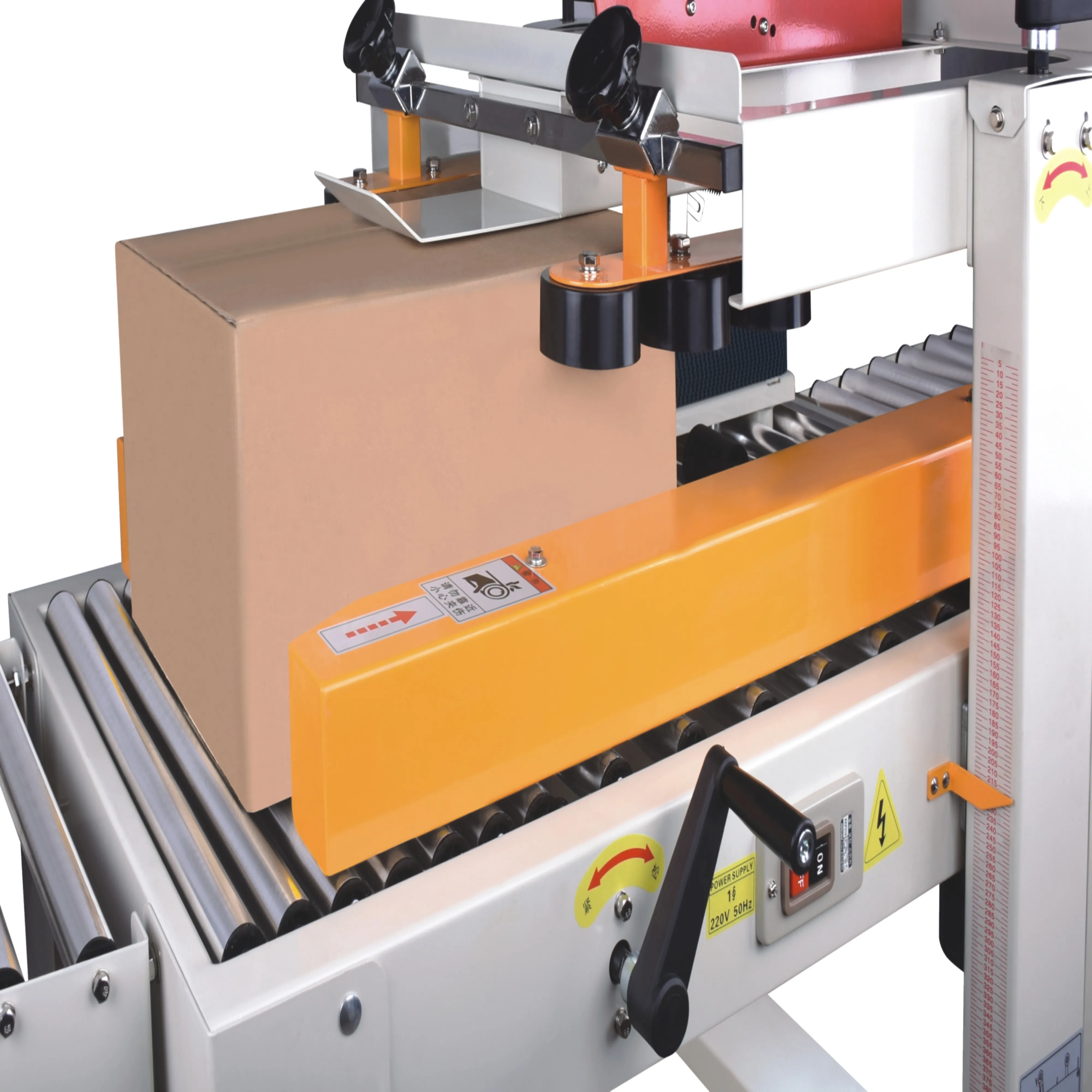 Semi Automatic Top And Bottom Drive Belt Adhesive Tape Sealer Case Box Carton Sealing Machine