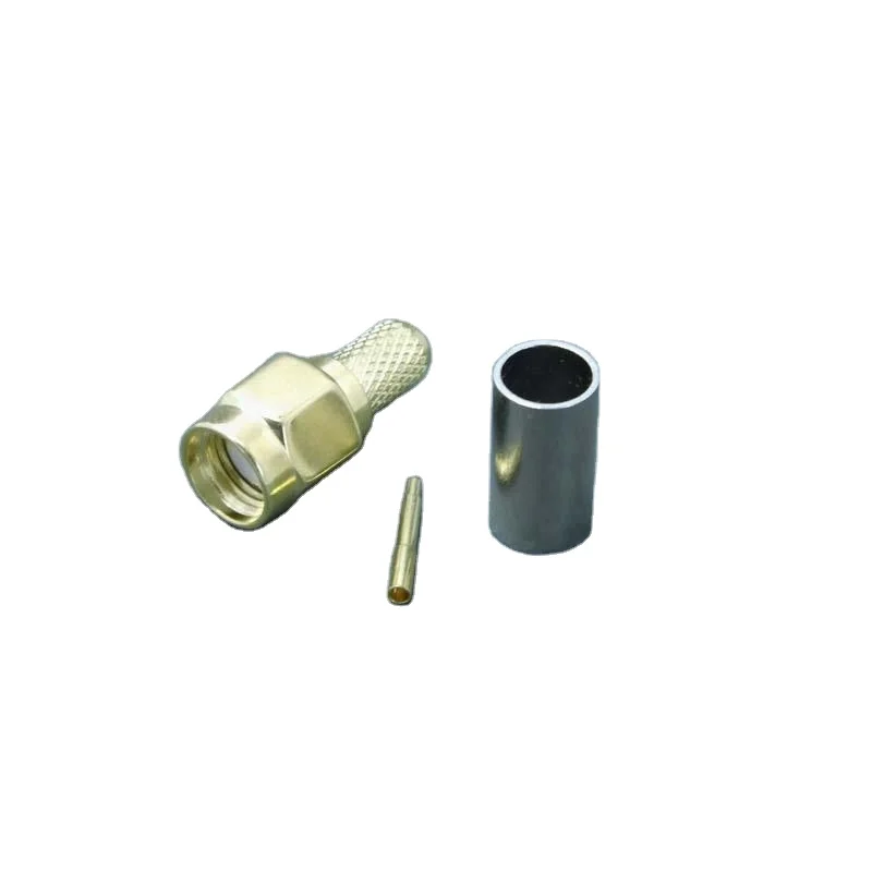  50ohm Plug Crimp Connector RF Coaxial SMA Male for RG58 Cable