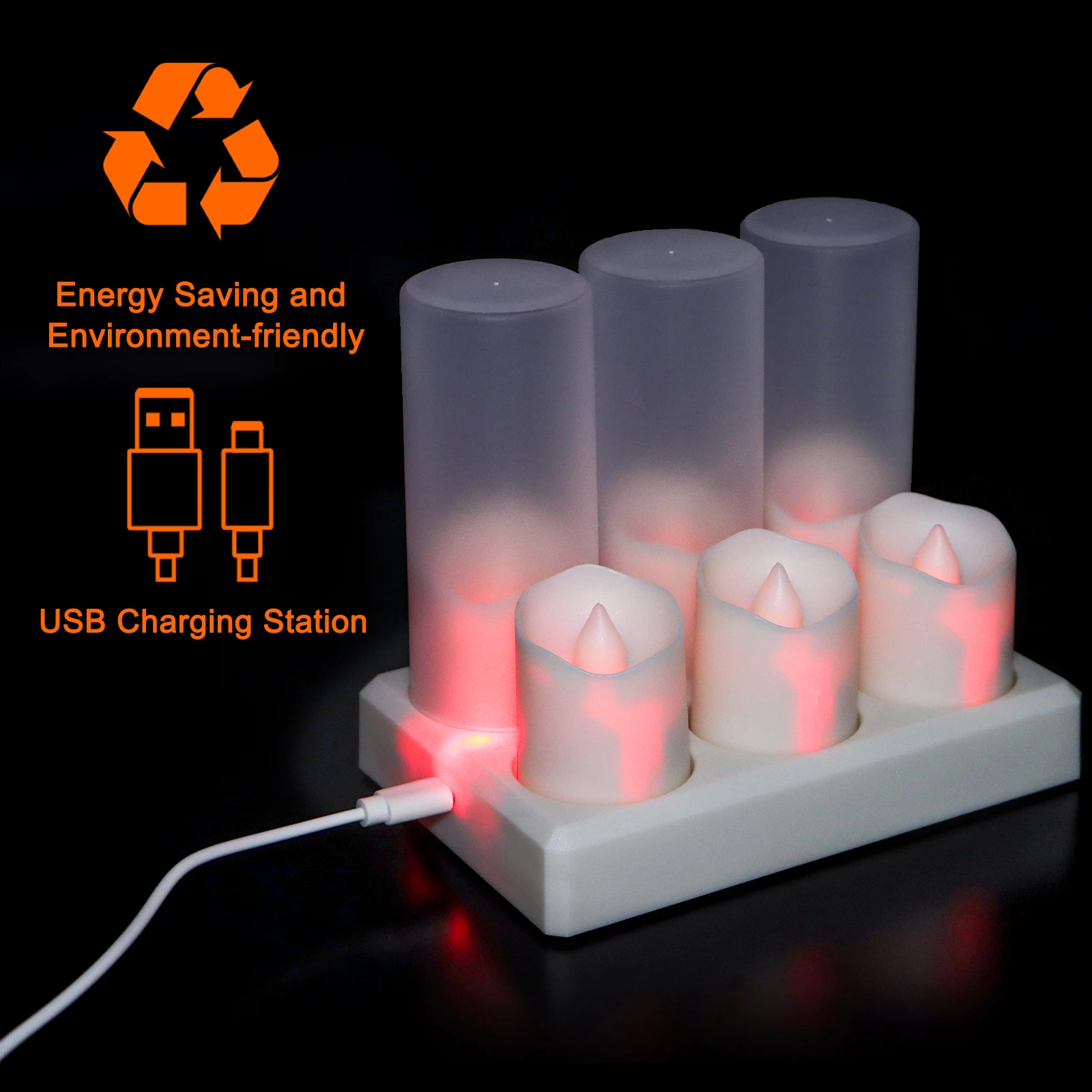 3D real flame warm light paraffin wax 5 hours timer flameless tea light led candle