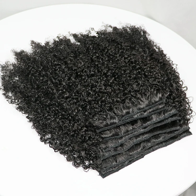 New Products 2022 Unprocessed Water Kinky Jerry Curly Band Clip in Hair Extensions 100 Human Natural Hair For Black Women