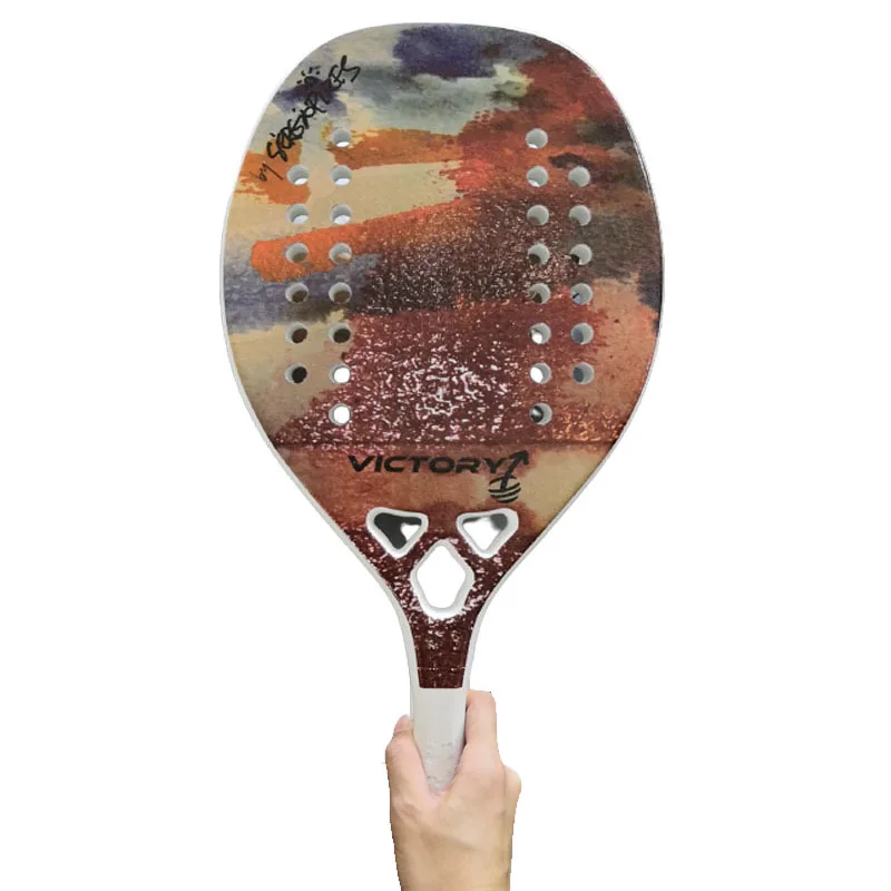 Promotional OEM Classic Design carbon fibre Beach Tennis Racket Paddle Ball Game Set