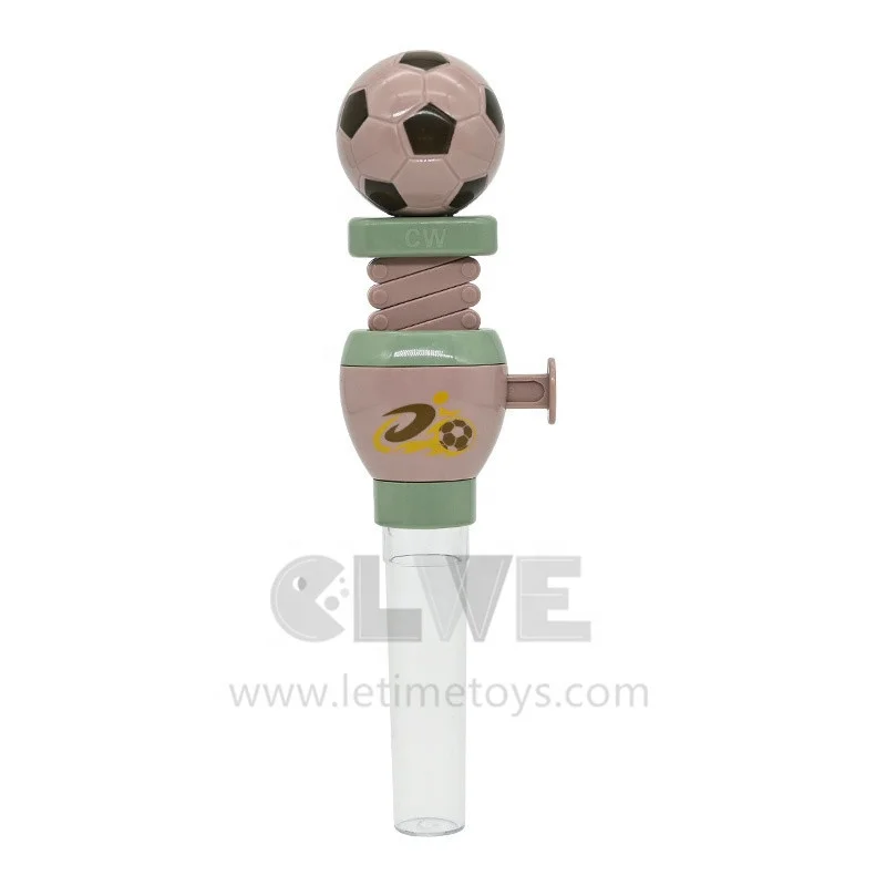 novelty football sugar tube Telescopic Spring Manipulator soccer Toy candy Parent kids interactive sport candy toy