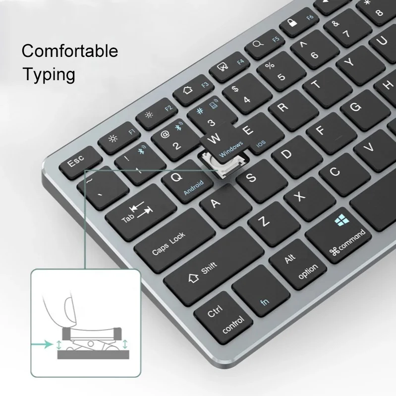 Ultra Thin Bluetooths Keyboard and Mouse Combos Fashion Multimedia BT 3.0 +BT 5.0+2.4G Wireless 3 Mode Keyboard for IPad iPhone