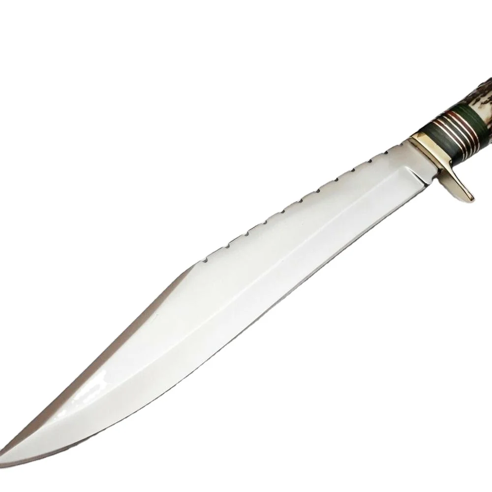 Полностью Изготовленный На Заказ Стальной Охотничий нож Танто D2 ручной работы с оленевым гудком и цветной деревянной ручкой латунной