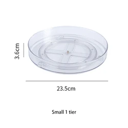 1/2Tier Transparent Plastic Lazy Susan Kitchen Spice Rack Makeup Storage 360 degree Turntable Rotating Seasoning Organizer