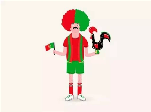 EK 2024 Portugal soccer fan hat with horn the Portugal football viking hat