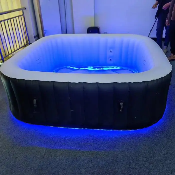 Inflatable Hot Tub Swim Spa Pool Outdoor Spa Tubs Inflatable Outdoor Hot Tub Spa with LED Lights