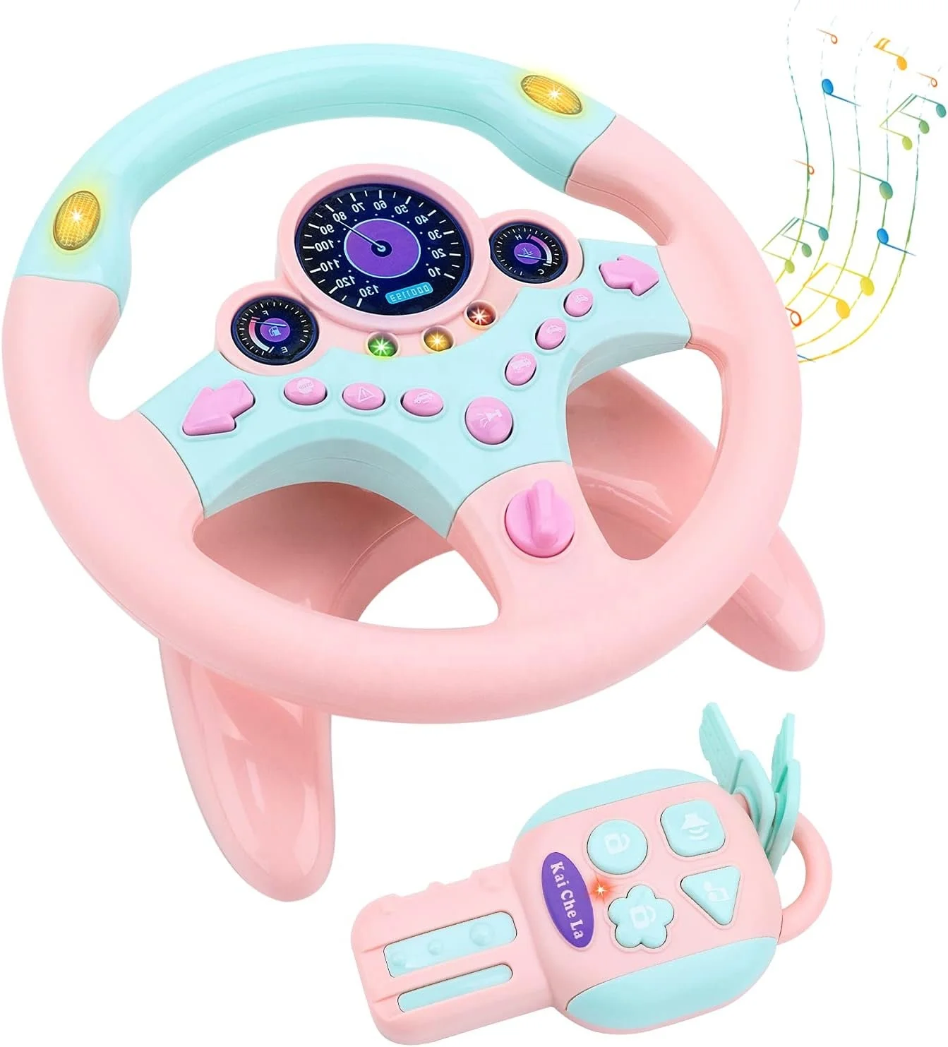 BO Simulation driving car steering wheel Plastic Toy Kids Educational Driving Game baby musical toys for Car Backseat