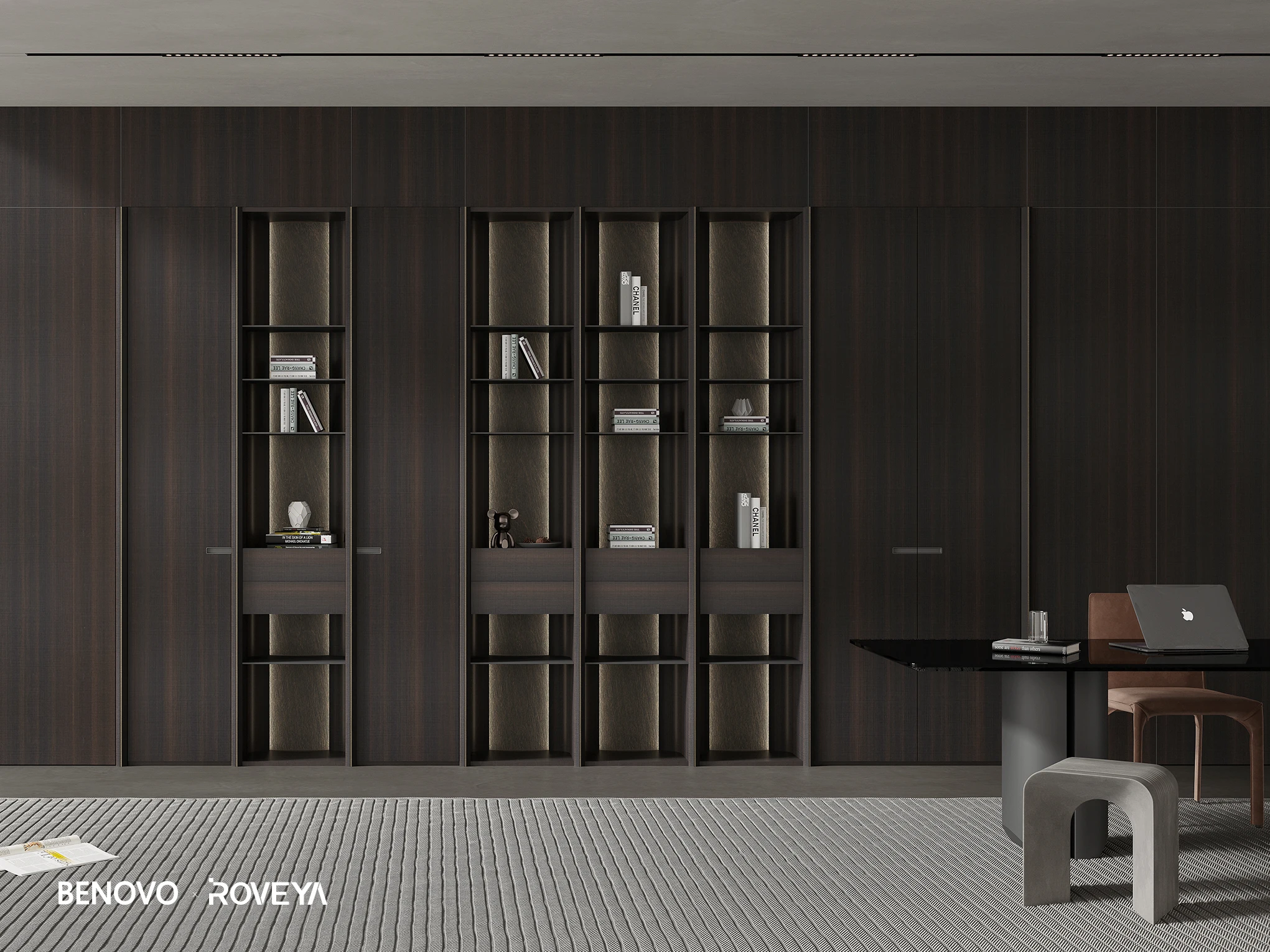 Exquisite Bookshelf TV Cabinet  2 in One Design Luxury Style F4 Star Environmental Wooden Living Room Decoration TV Wall