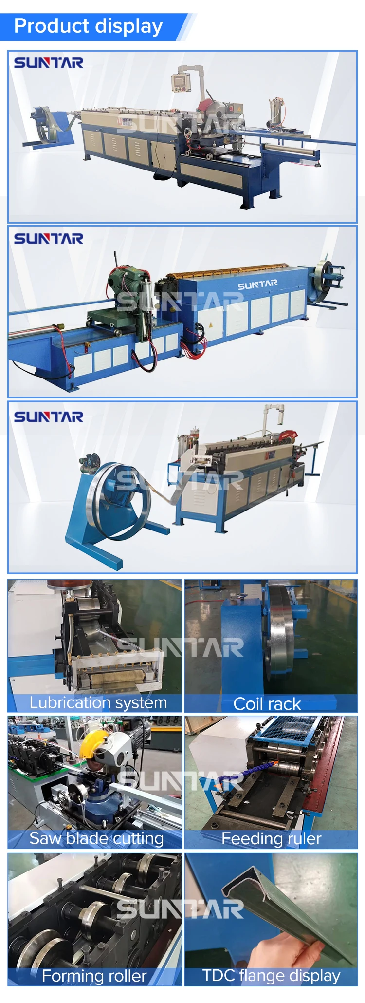cost-effective SUNTAY TDC Flange Forming Machine T-35 for ducts with a large cross-section of general purpose duct