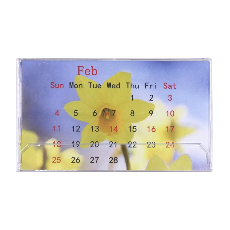 YUZMEI Desk Calender 2024 Landscape Display Christmas Calender CD Jewel Calendar Case Calendar Planner Standing Calendar Holder
