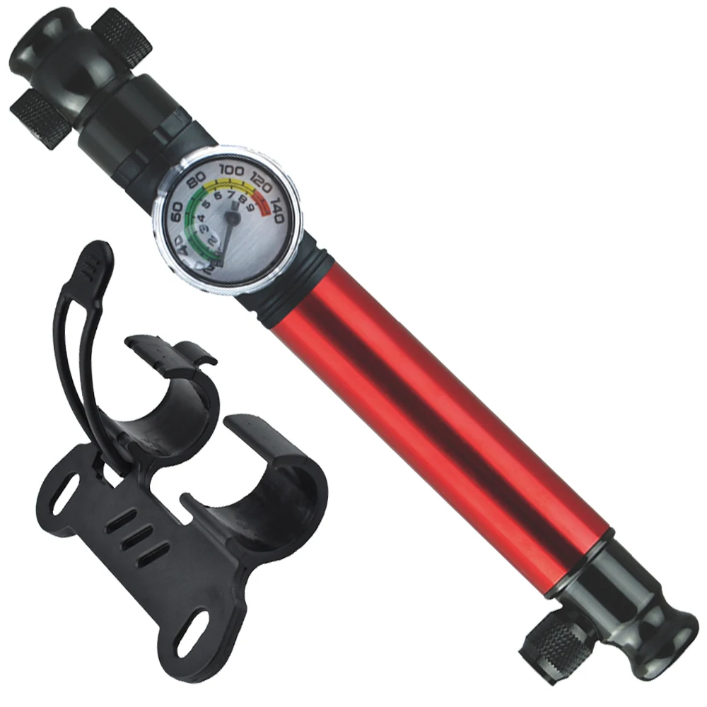 Hengyi Bicycle Tyre Mini Bike Pump Multi-functional Portable Manual Pump with CO2 Inflator and Pressure Gauge