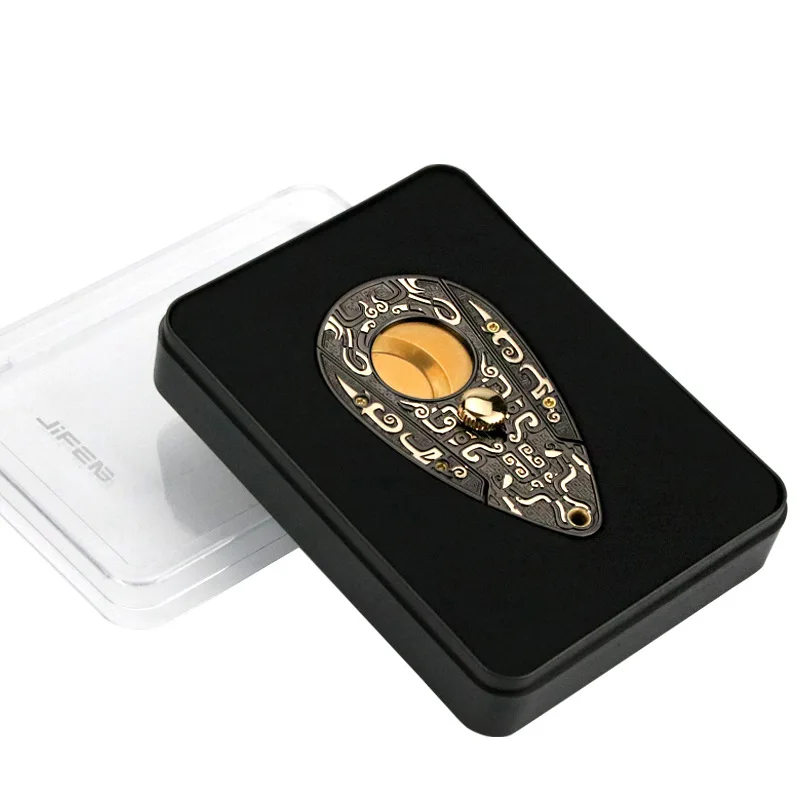 High-end Unique Ergonomic Double Guillotine Teardrop Shape Cigar Cutter