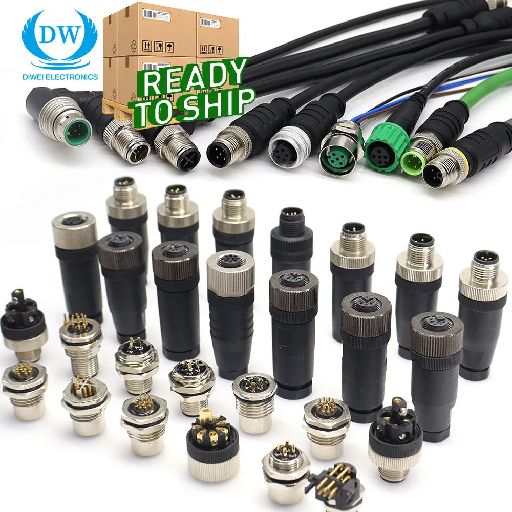 Retail Wholesale Fully Customized Fast Shipping Full range of IP68 M12 series waterproof connectors and custom cables