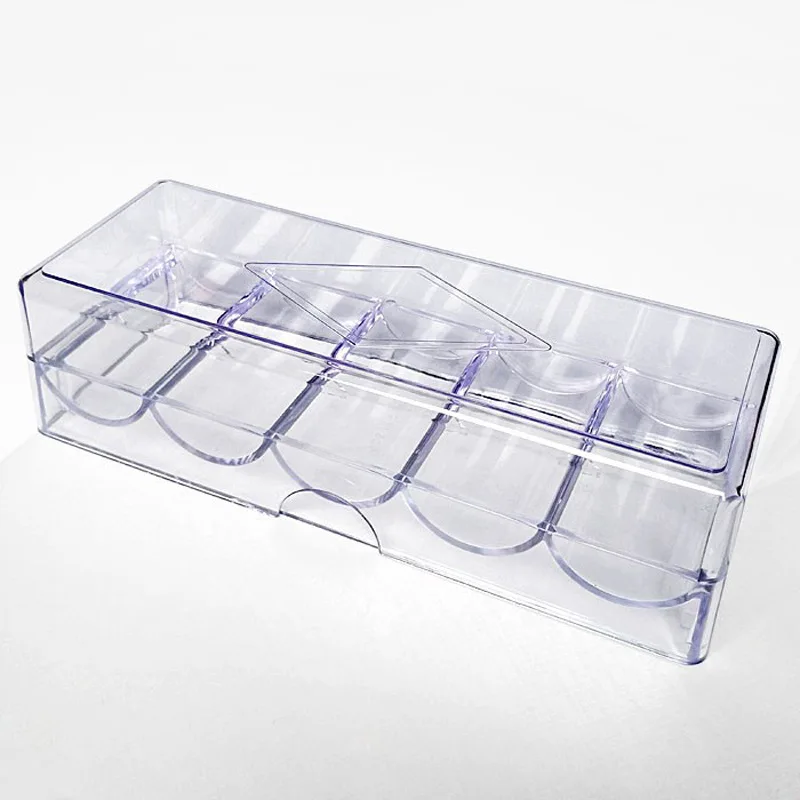 100pcs Acrylic poker chip tray to hold 100pcs 40mm poker chips case