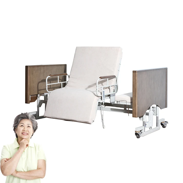Лидер продаж, деревянная вращающаяся кровать для ухода за домом, электрическая регулируемая, семь функций