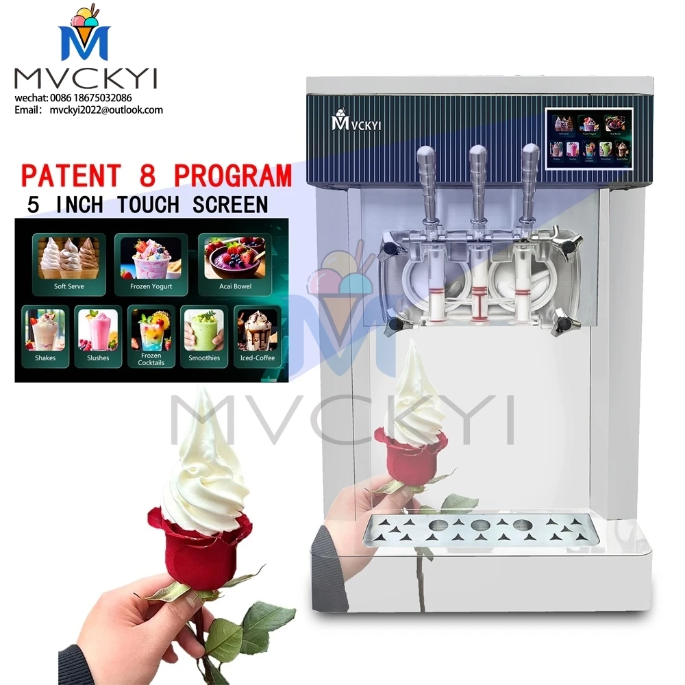 Mvckyi 3/5/7 Flavor Automatic Commercial Ice Cream Maker CE Soft Serve Italian Water Ice Machine For Sale