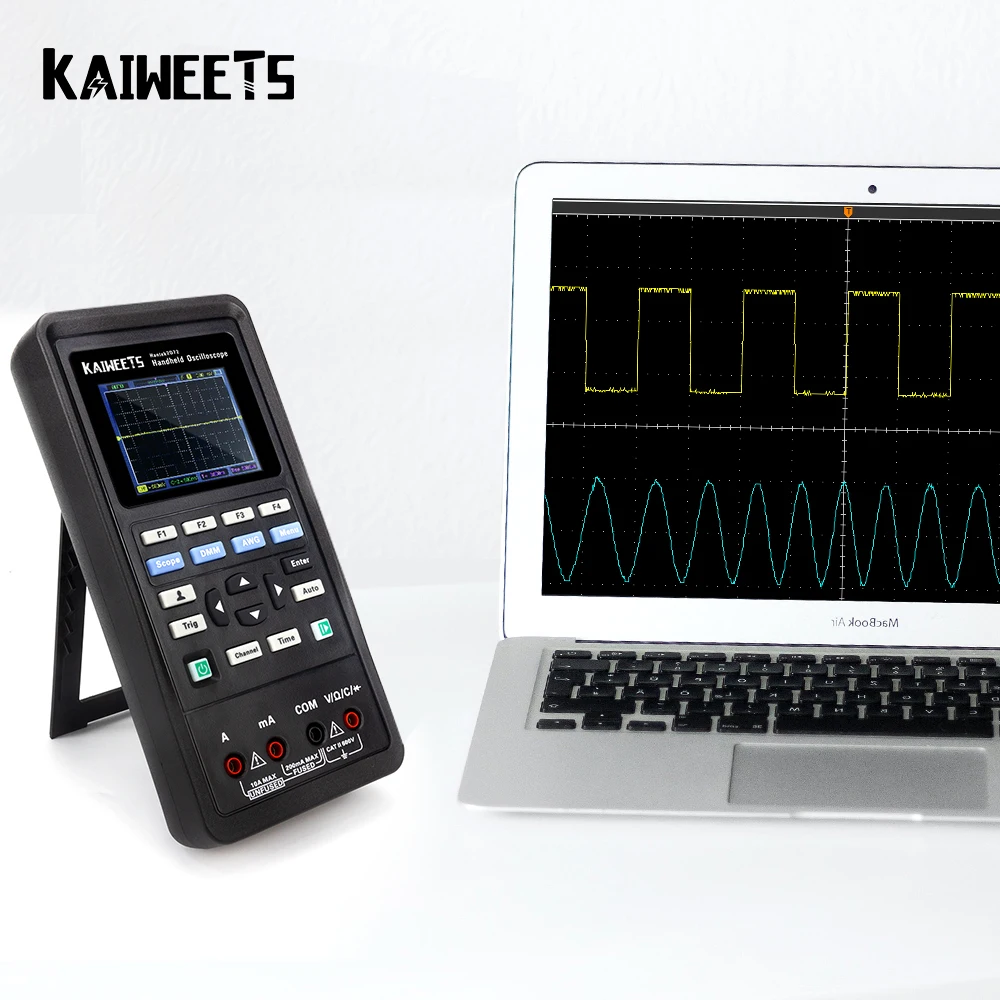 KAIWEETS 2D72 Handheld Digital Oscilloscope Industrial Portable With TFT Color LCD Display Digital Oscilloscope