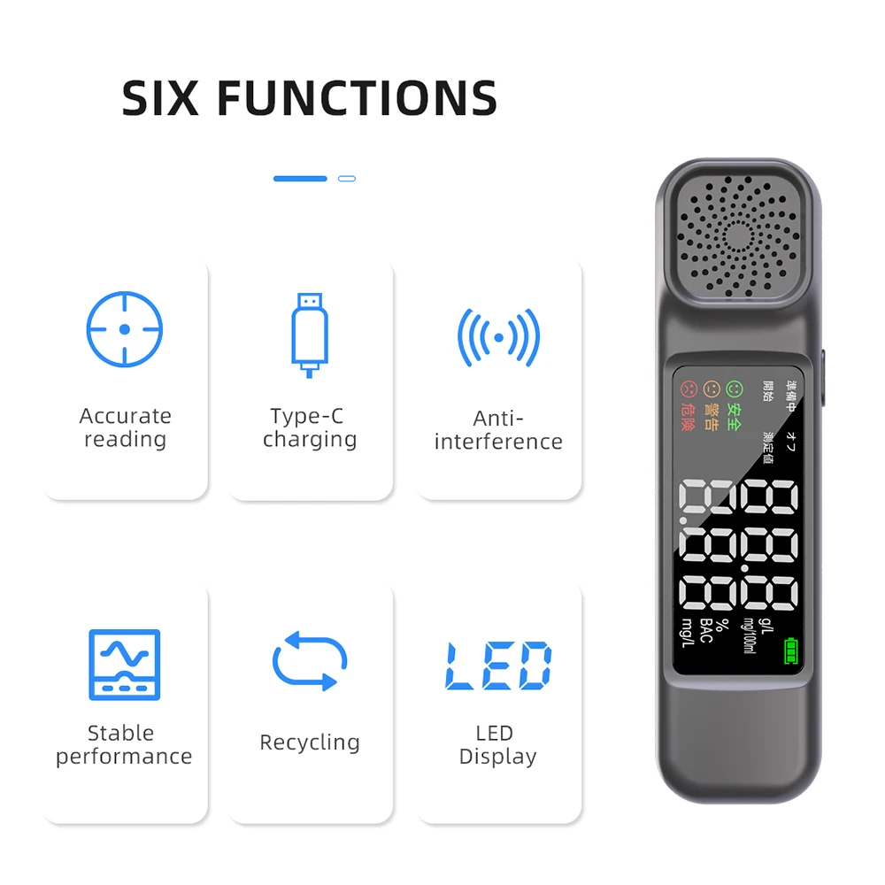 Wholesale Dual Display Alcohol Breath Tester Portable Alcohol Tester Digital Display Breathalyzer Detector