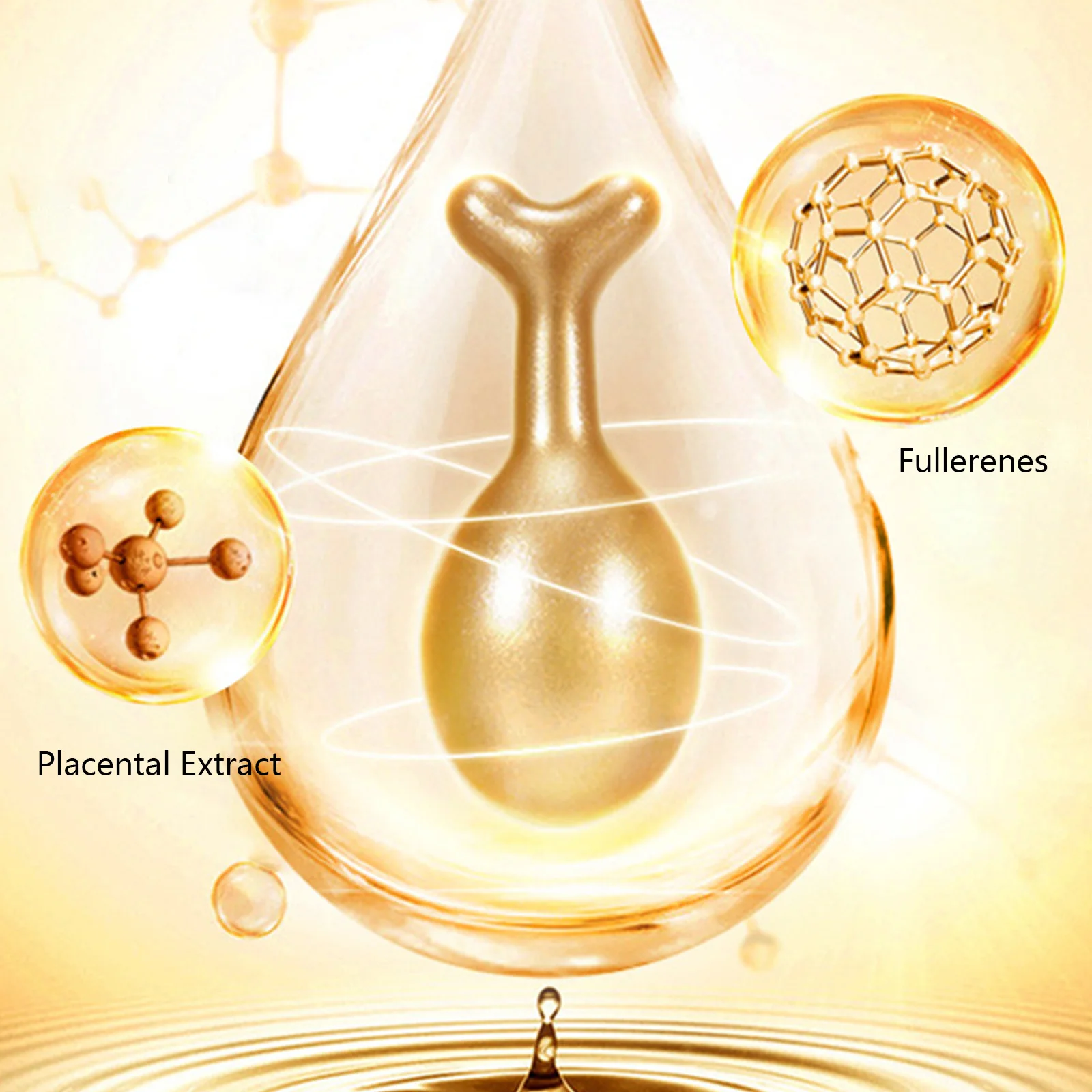 Fullerene Placenta Facial essence Capsule Moisturizing and Nourishing Skin Keep Young and Bright Facial essence Capsule