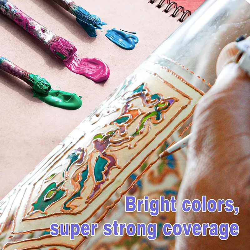 Meihui Glass Color 12 Colors Waterproof Stain Enamel Glass Paint for Wine Glass Porcelain Window Ceramic