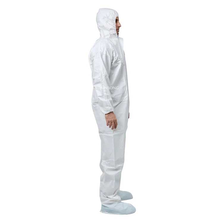 Junlong  factory  with hood  EN14126  approved Disposable SF  Overalls Workwear Suits