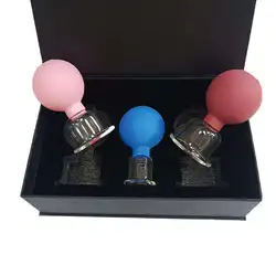 Wholesale Cupping Cups Manufacturing Suction Massage 3 Set Vacuum Cups Glass Facial Cupping Set